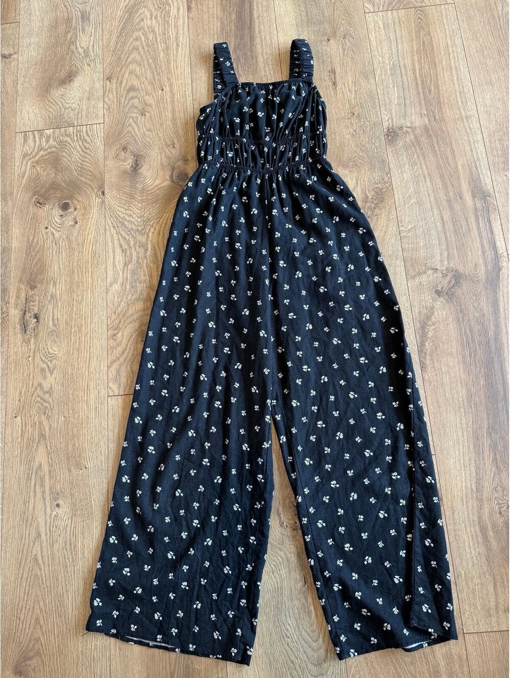 Black and white floral romper